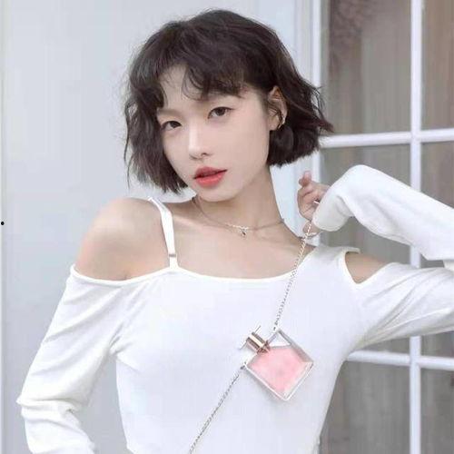 网红短发烫图片,网红引领时尚风向标